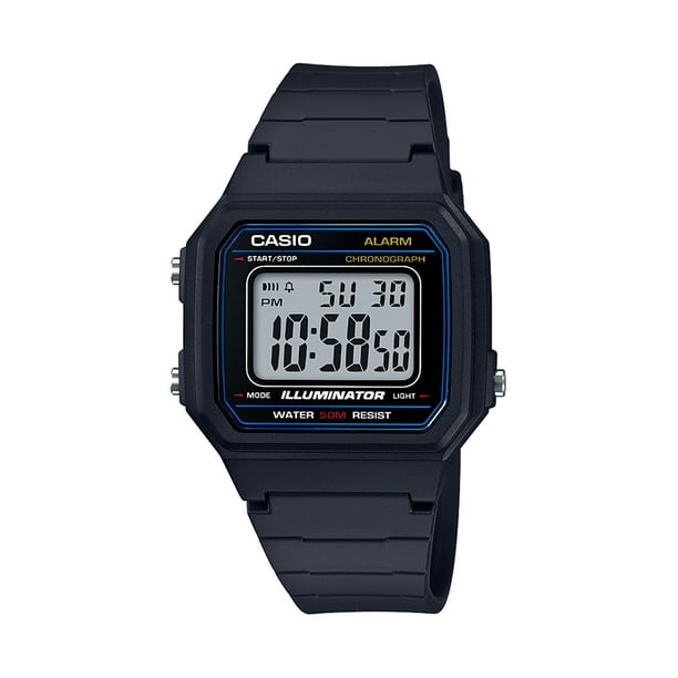 Casio Men's 'Classic' Quartz Resin Casual Watch Black W-217H-1AV ...