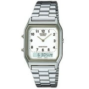 Casio Mens Classic Stainless Steel Analog Watch Quartz Mineral Crystal AQ-230A-7B