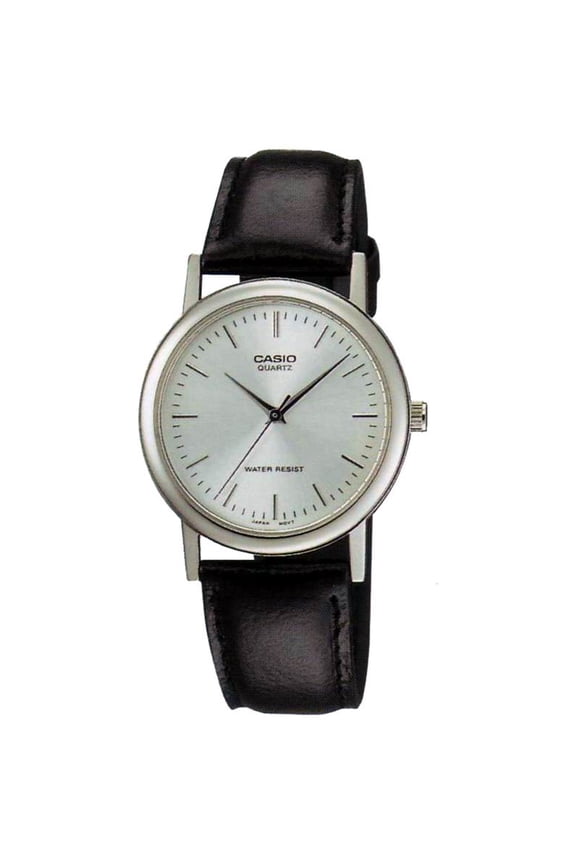 Men's Core MTP1095E-7A Black Leather Quartz Dress Watch