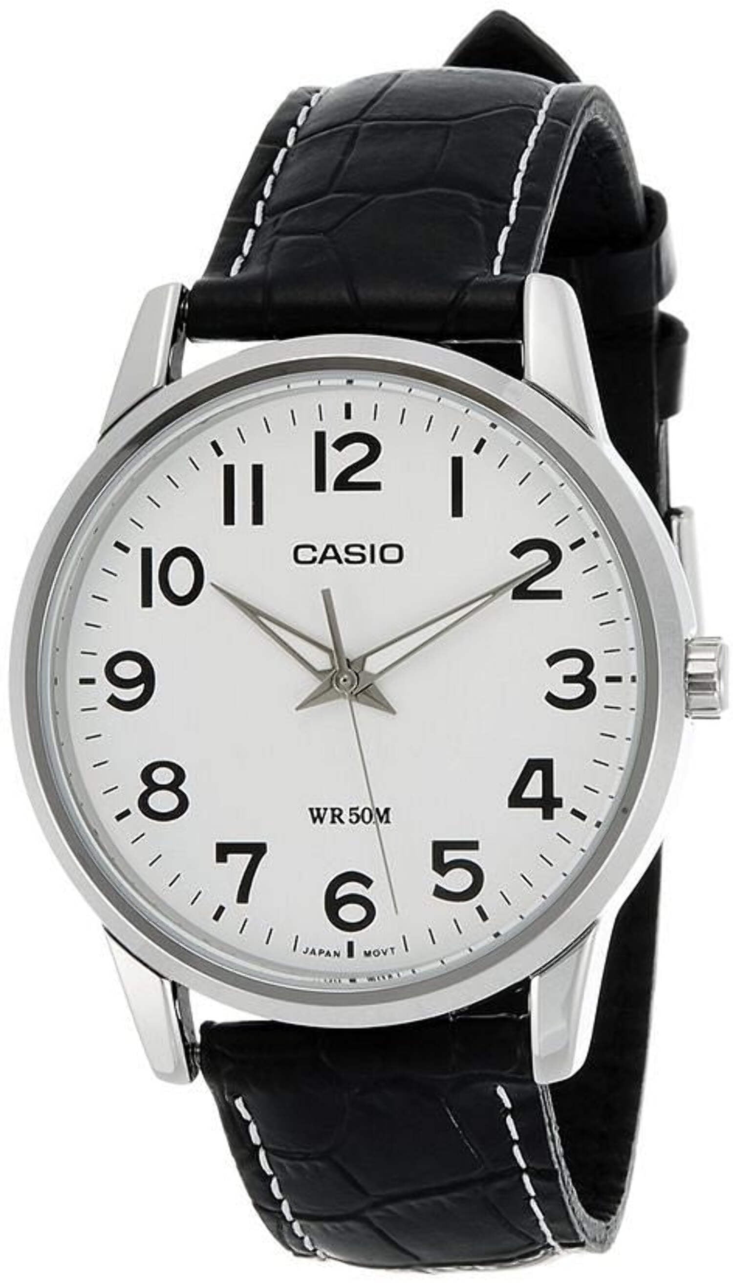 Casio Men's Core MTP1303L-7BV Black Leather Quartz Fashion Analog Watch