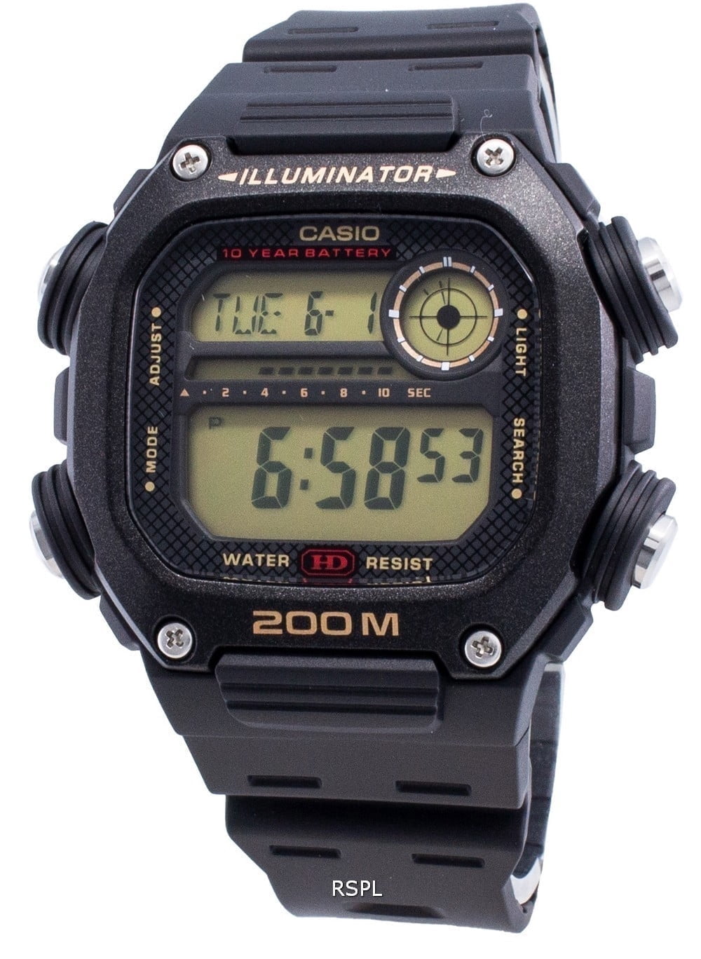 Casio Men's DW-291H-9AV Quartz 200M Resin Black Strap Watch