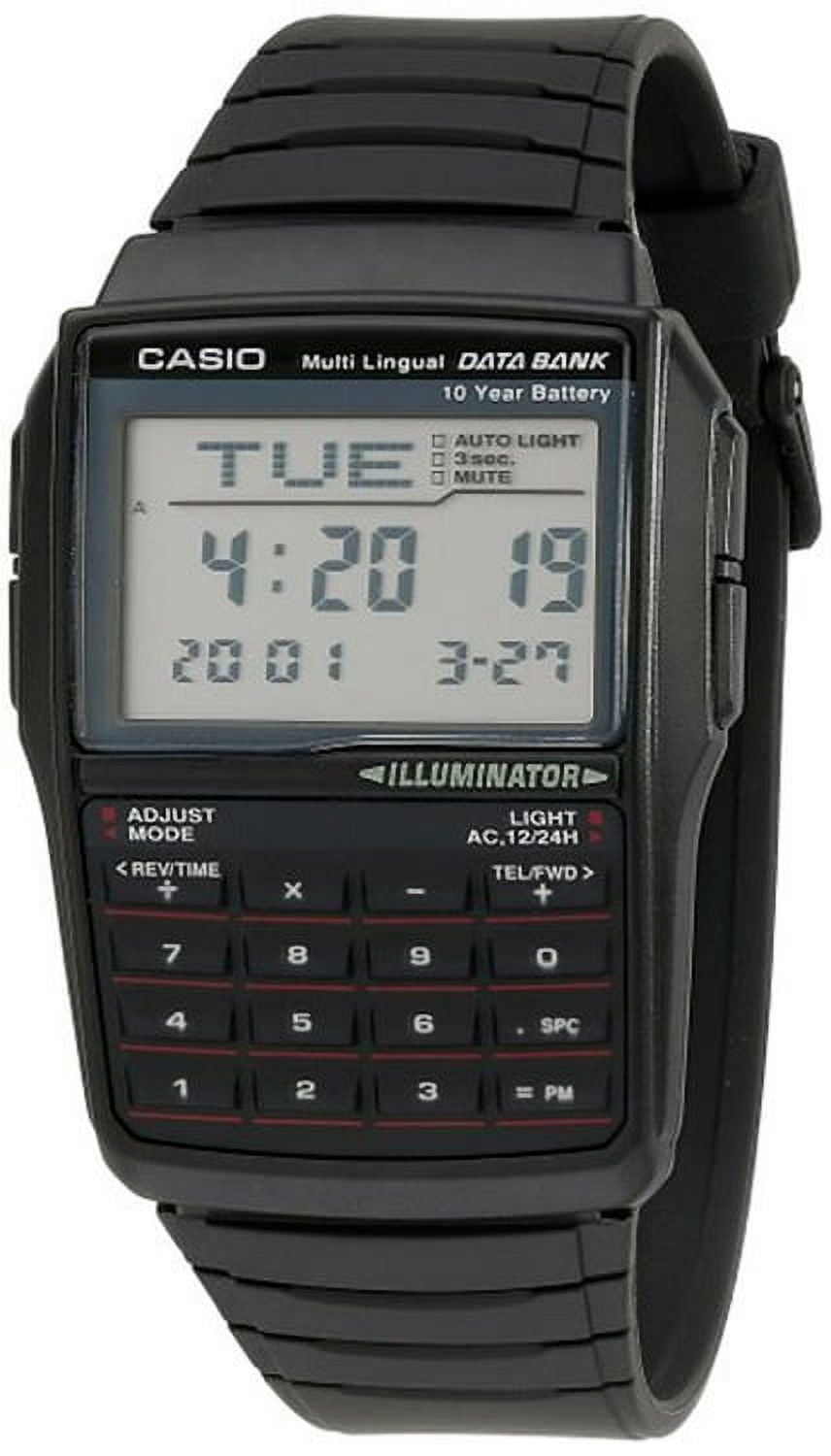 Casio Men's Data Bank Calculator Watch with Black Resin Strap