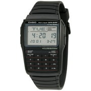Casio Mens Data Bank Calculator Watch with Black Resin Strap