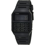 Casio Mens Data Bank حاسبة رقمية مزدوجة الوقت ساعة راتنج أسود CA53WF-1B