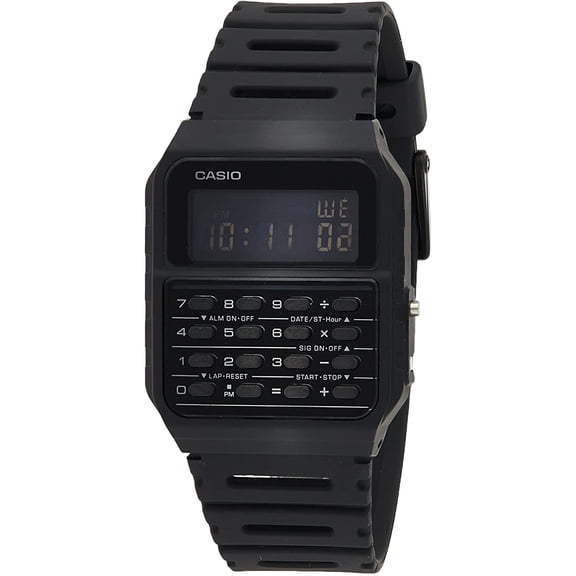 Casio Men's Data Bank Digital Dual Time Calculator Black Resin Watch CA53WF-1B