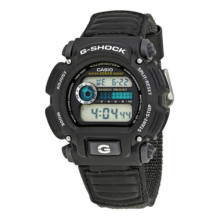 Casio Men's Digital Black and Grey Nylon Strap G-Shock Watch DW9052V-1