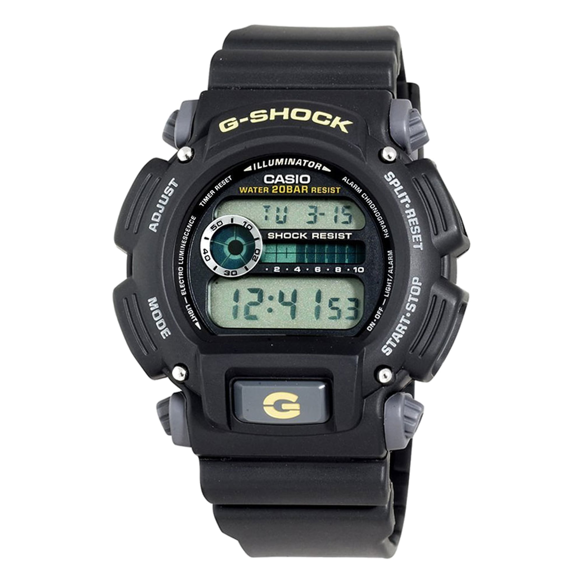 Husk I forhold Skråstreg Casio Men's Digital Black and Grey Nylon Strap G-Shock Watch DW9052V-1 -  Walmart.com