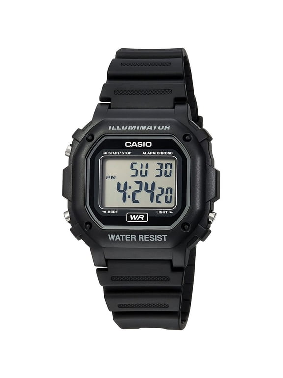 Men's Digital Illuminator Sport Watch, Black Resin F108WH-1ACF