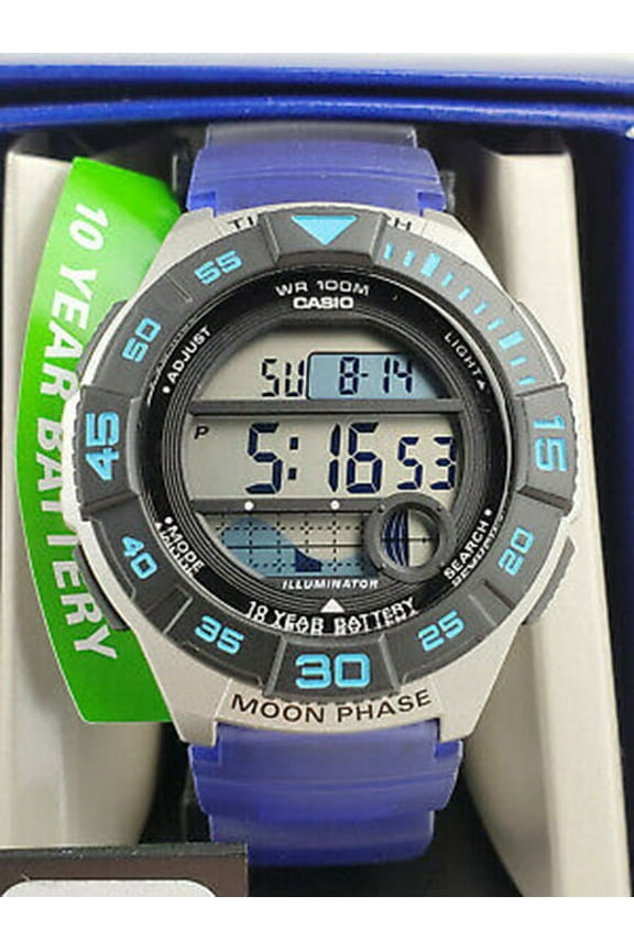 Men's Digital Quartz Tide & Moon Graph 100m Blue Resin Watch WS1100H-2AV
