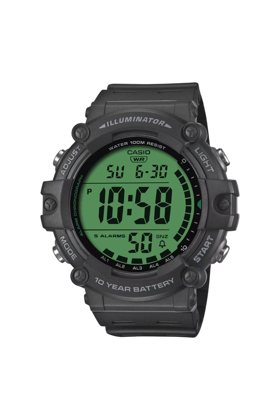 Mens Digital Sport Watch with Green Dial - AE-1500WHC-1AV