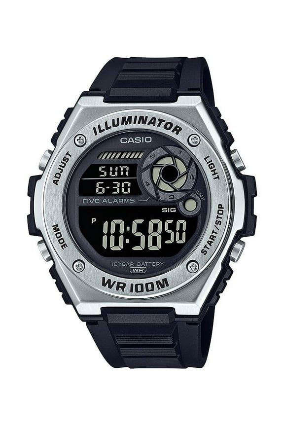 Men's Digital Watch with Stainless Steel Link Bracelet - MWD100HD-1BV