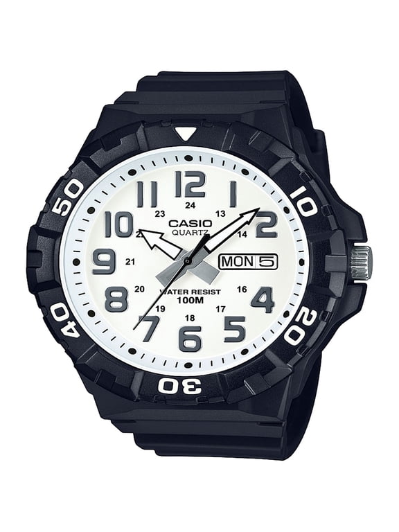 Casio Men's 'Diver Style' Quartz Resin Casual Watch, Color:Black (Model: MRW-210H-7AVCF)