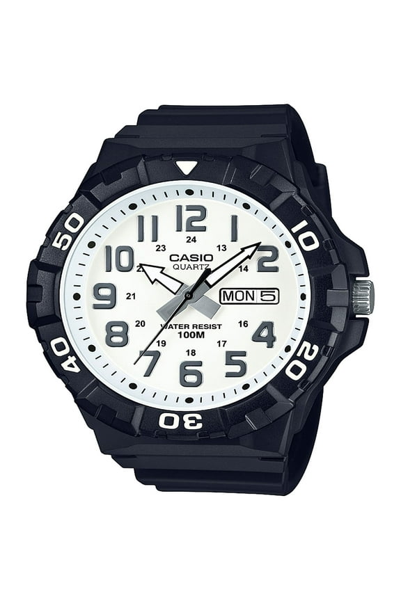 Casio Men's 'Diver Style' Quartz Resin Casual Watch, Color:Black (Model: MRW-210H-7AVCF)