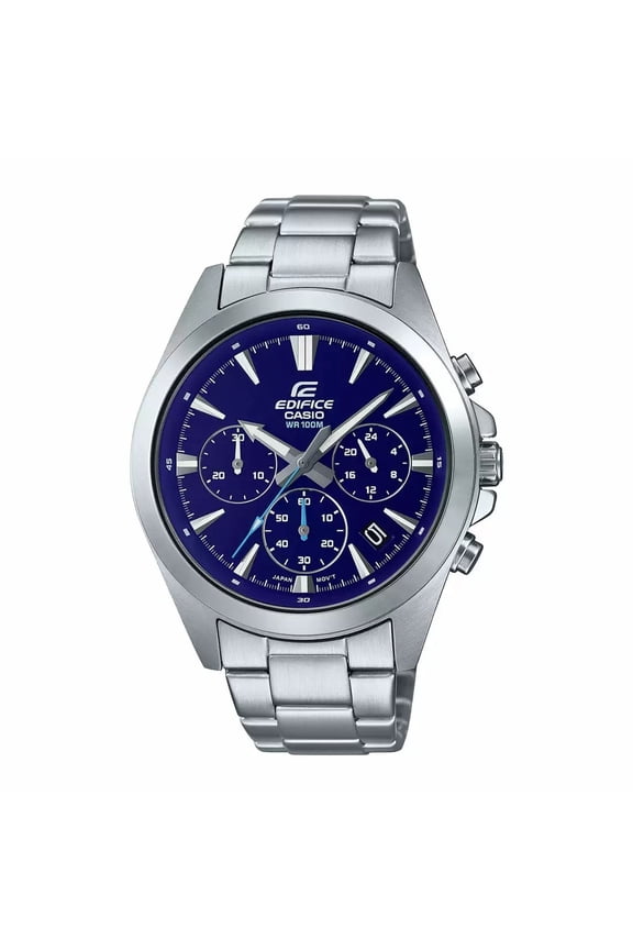 Edifice Men's Blue Dial Stainless Steel Watch EFV-630D-2A