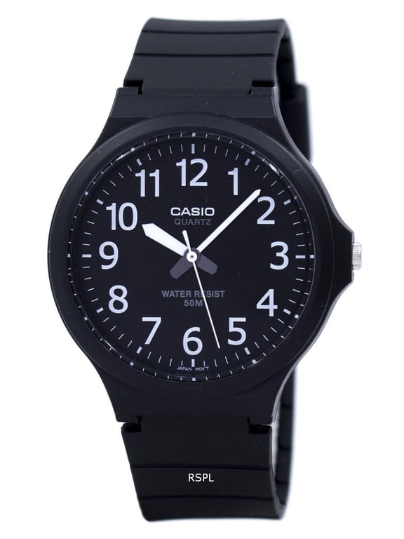 Men's Easy To Read MW240-1BV Black Resin Japanese Quartz Fashion Watch