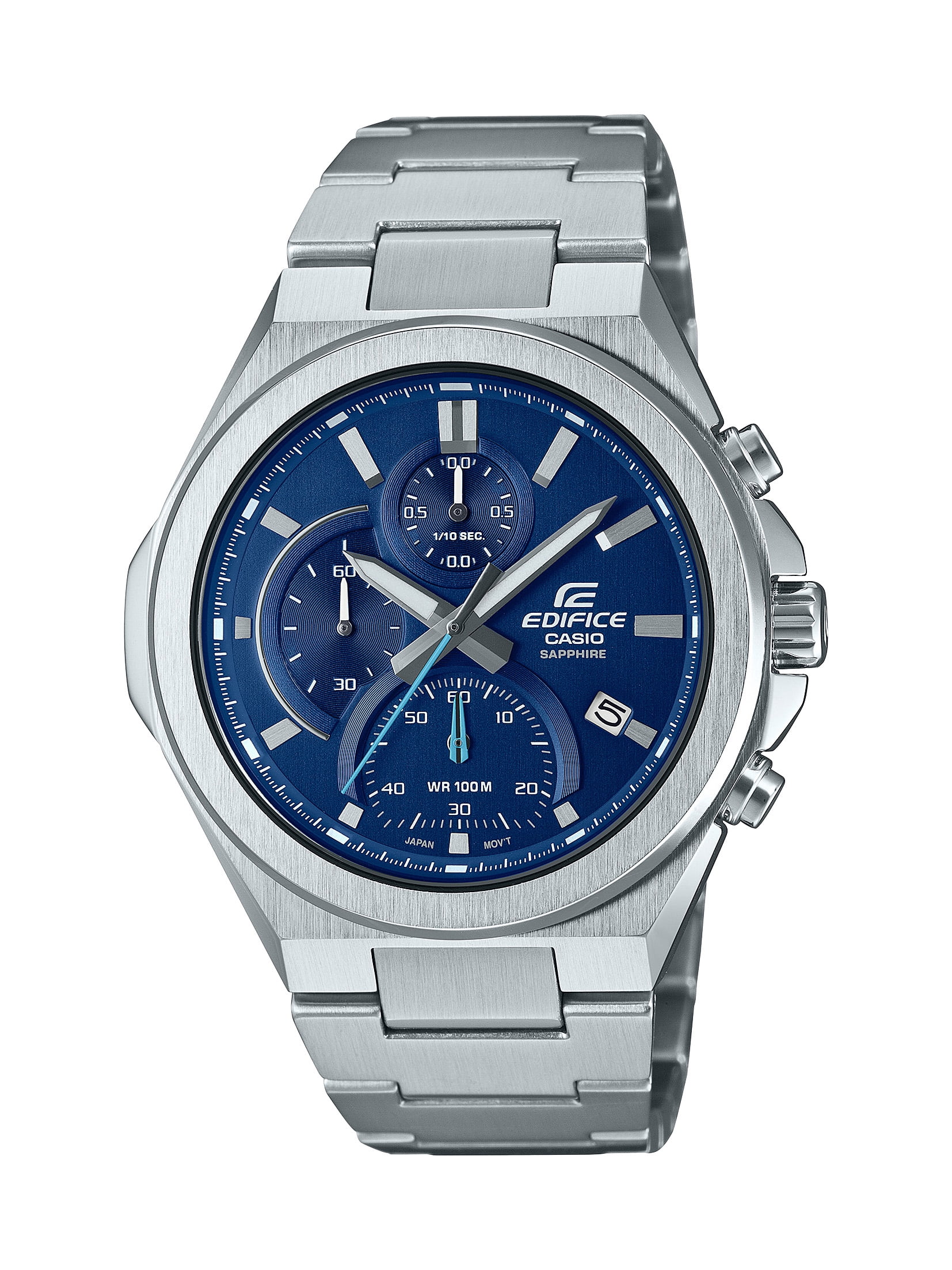 Casio Men's Edifice Chronograph Stainless Steel Watch with Blue Dial -  EFB700D-2AV 