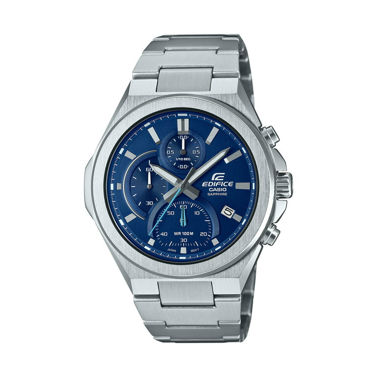 Casio Men\'s Edifice Chronograph Stainless Steel Watch with Blue Dial -  EFB700D-2AV