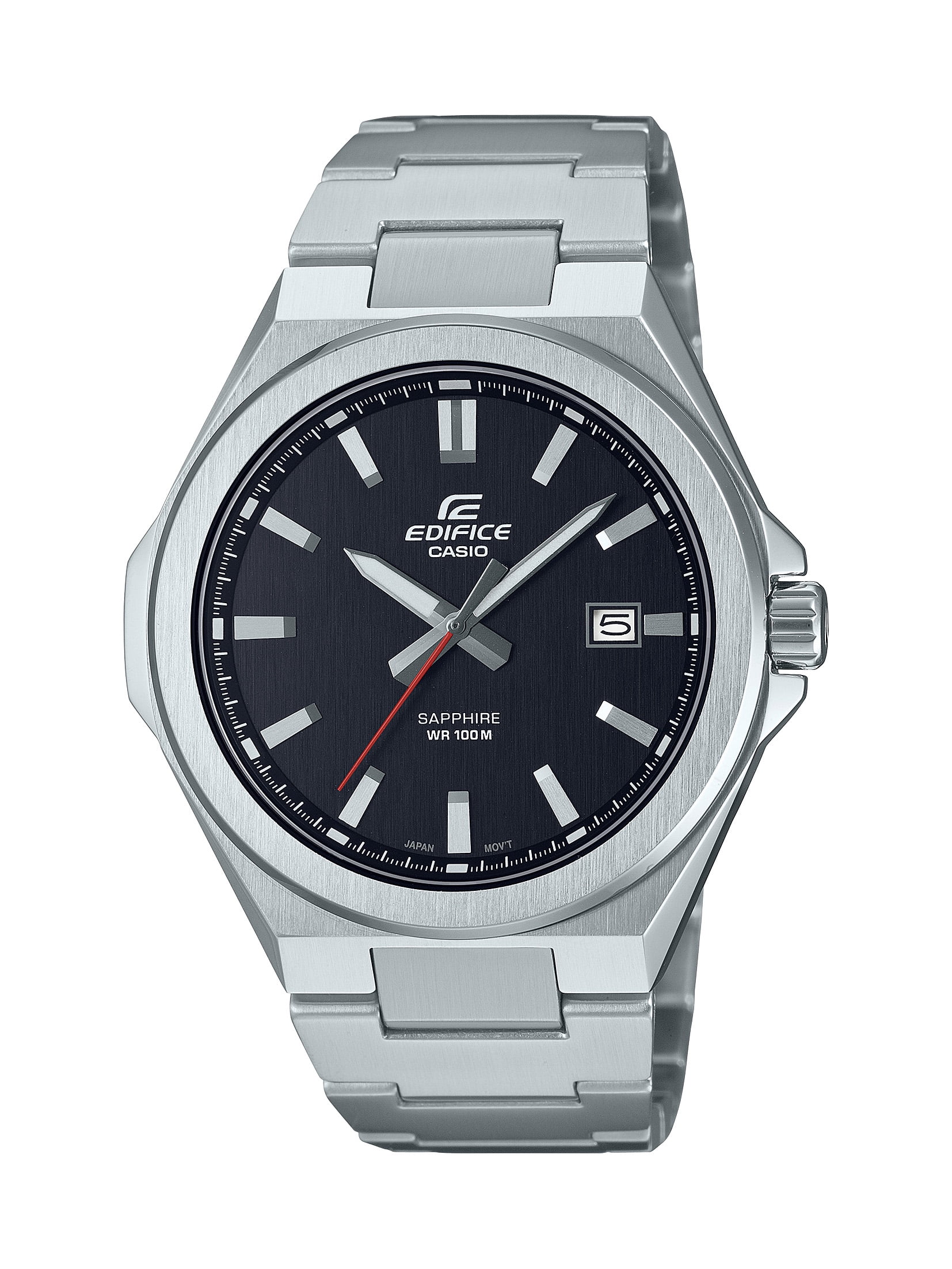 Casio Men's Edifice Classic Stainless Steel Bracelet Watch with Black Dial  - EFB108D-1AV