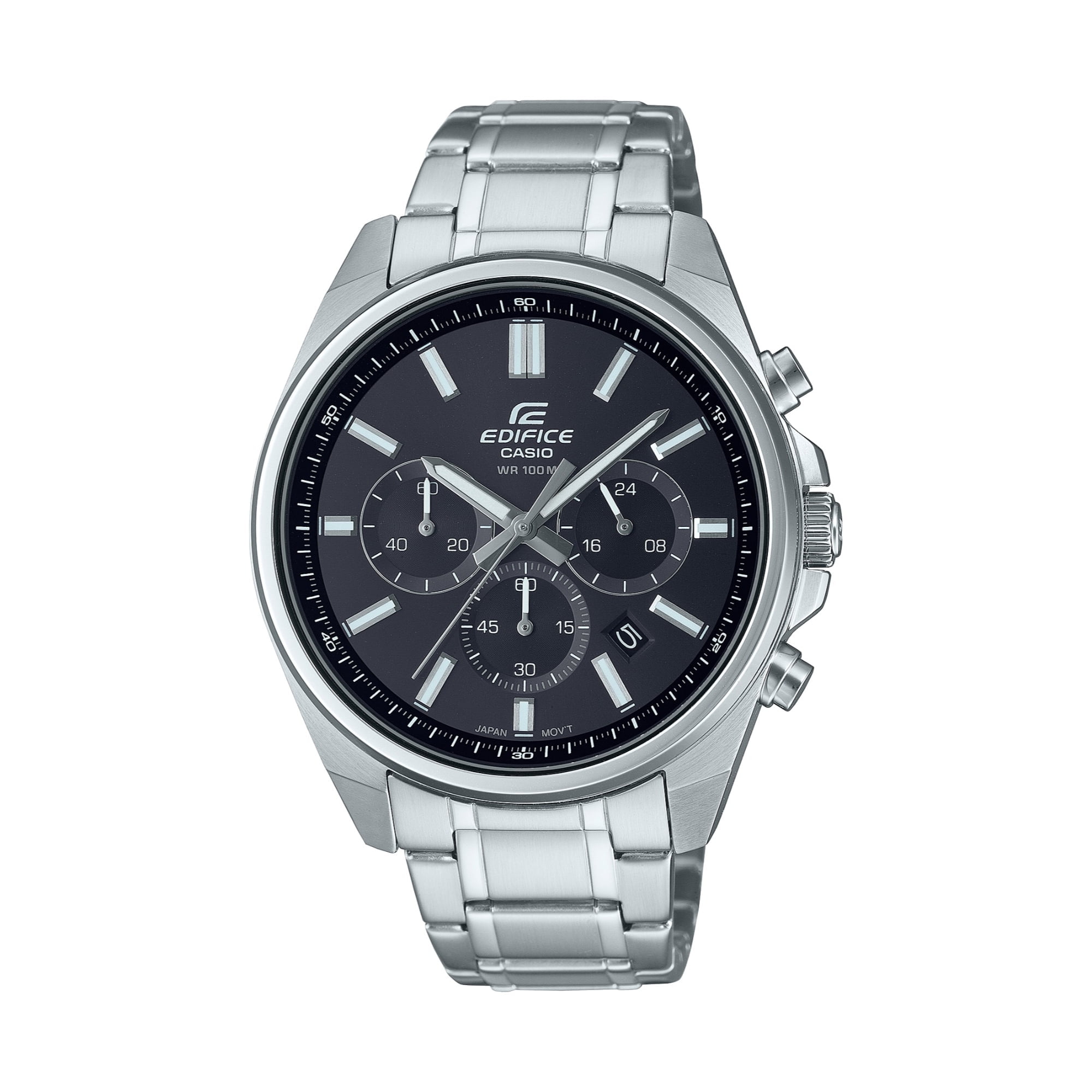 Casio Men's Edifice Stainless Steel Chronograph Black Dial Watch - EFV-650D-1AVCR