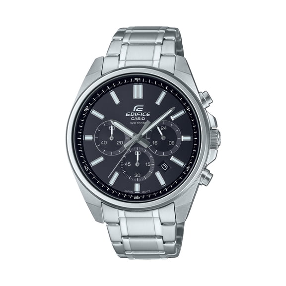 Casio Men's Edifice Stainless Steel Chronograph Black Dial Watch - EFV-650D-1AVCR