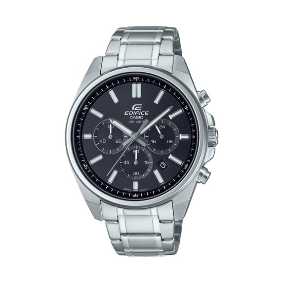 Casio Men's Edifice Stainless Steel Chronograph Black Dial Watch - EFV-650D-1AVCR