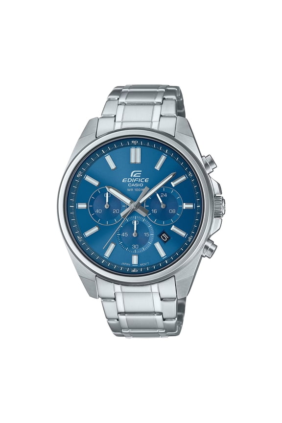 Men's Edifice Stainless Steel Chronograph Blue Dial Watch - EFV-650D-2AVCR