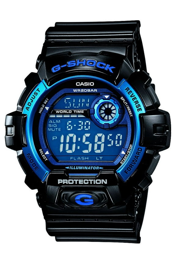 Casio Men's G-Shock Digital Quartz 200M WR Shock Resistant Watch Color: Black with Blue accents (G-8900A-1)