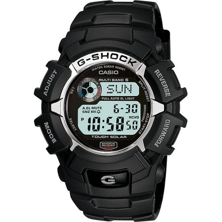 Casio - Men's G-Shock Solar Atomic Digital Sports Watch - Black