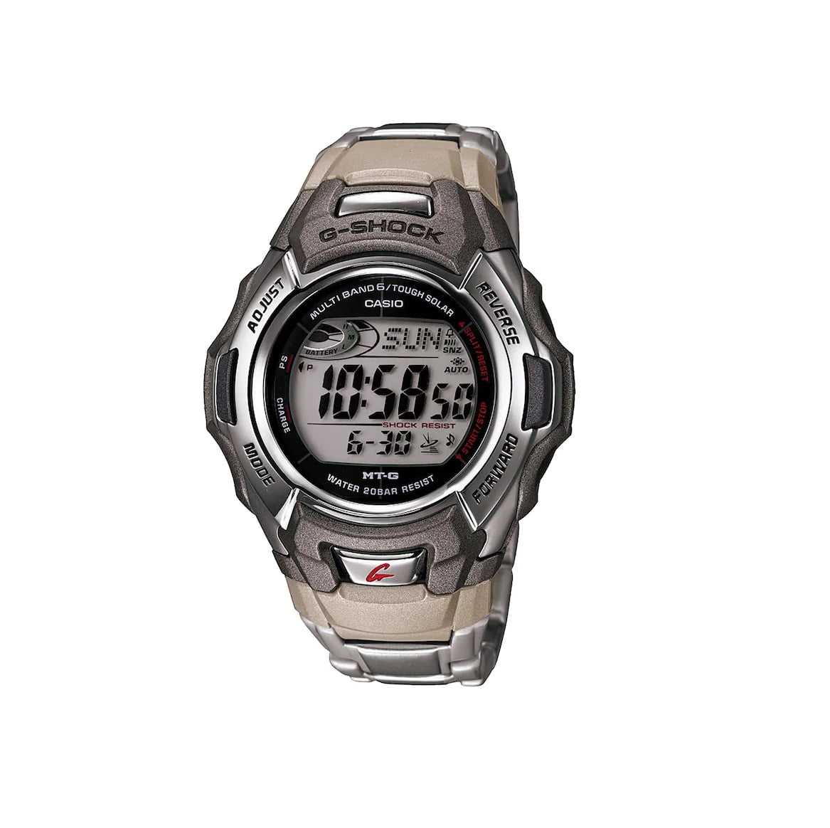 Men's G-Shock Stainless Steel Tough Solar Atomic Digital Watch MTGM900DA-8 - Walmart.com