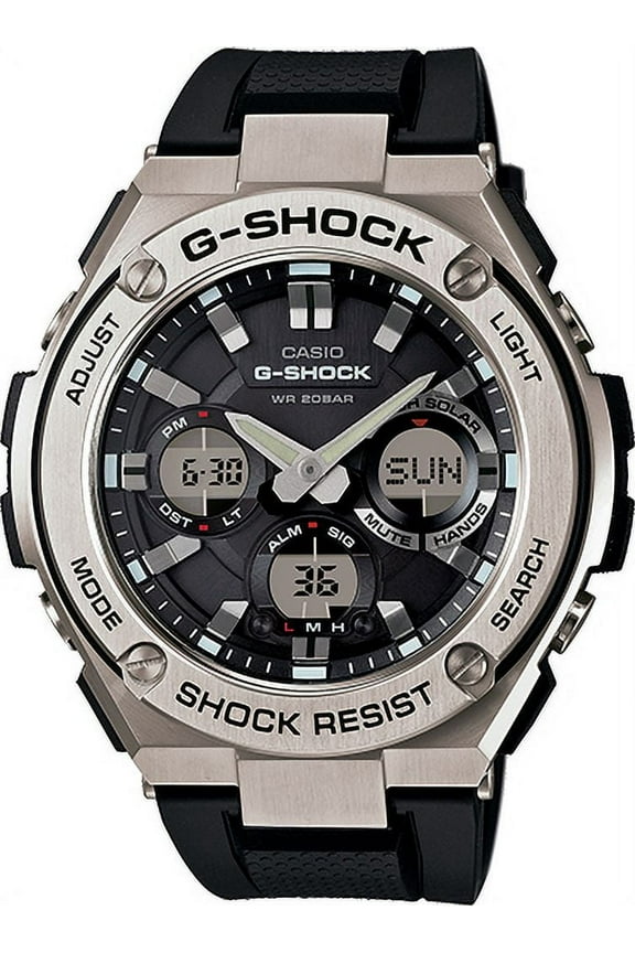 Casio Men's G-Steel by G-Shock Quartz Solar Watch with Resin Strap, (Model GST-S110-1ACR)