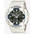 thumbnail image 1 of Casio Men's GA-100 Series G-Shock Quartz 200M WR Shock Resistant Watch White/Black.  Plastic Band, 1 of 4