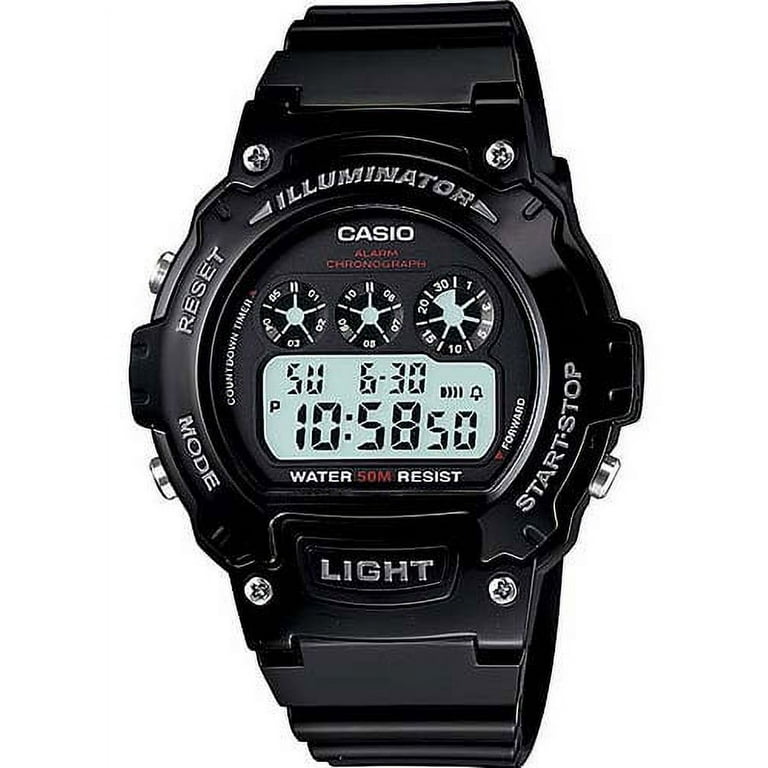 今年人気のブランド品や Men's Casio Glossy W214HC Black Watch, Sport Digital Resin その他