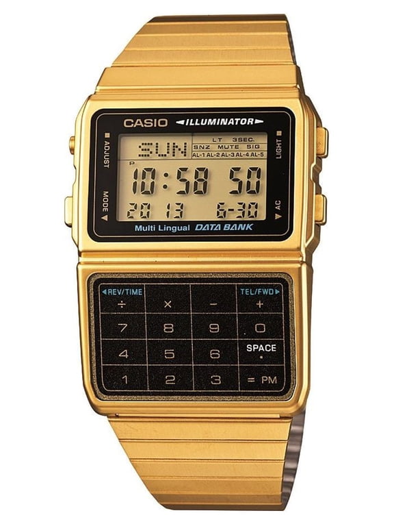 Men's Gold-Tone Vintage Calculator Watch DBC611G-1VT