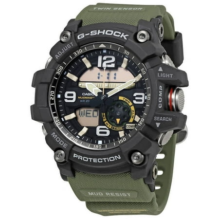 Casio - Men's G-Shock Mudmaster Twin-Sensor Analog-Digital 55mm Watch - Green