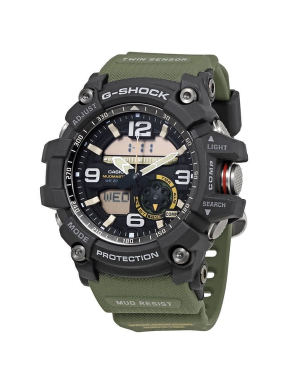 Men's Green Resin Case Analog Stainless Steel Band Round Watch - GG1000-1A3CR