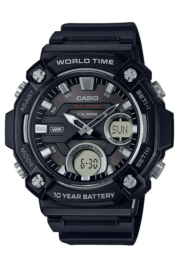 Men's Heavy Duty Analog-Digital World Time Watch AEQ120-1AV