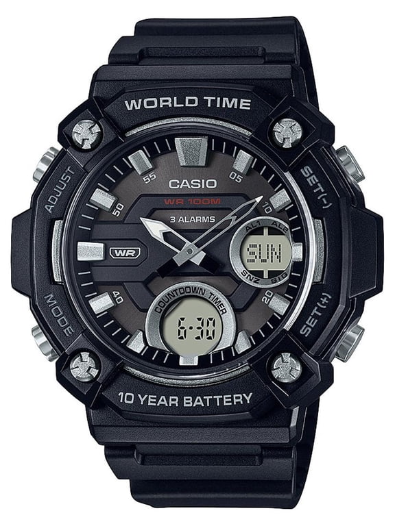 Men's Heavy Duty Analog-Digital World Time Watch AEQ120-1AV