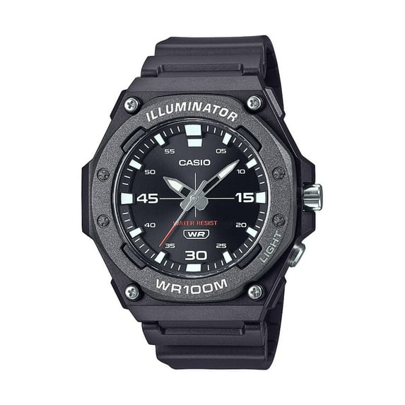 Casio Men's Heavy Duty Analog Metal Bezel Black Dial Watch MW-620H-1AV