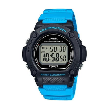 Casio Men's Heavy Duty Digital Watch with Blue Strap W219H-2A2V
