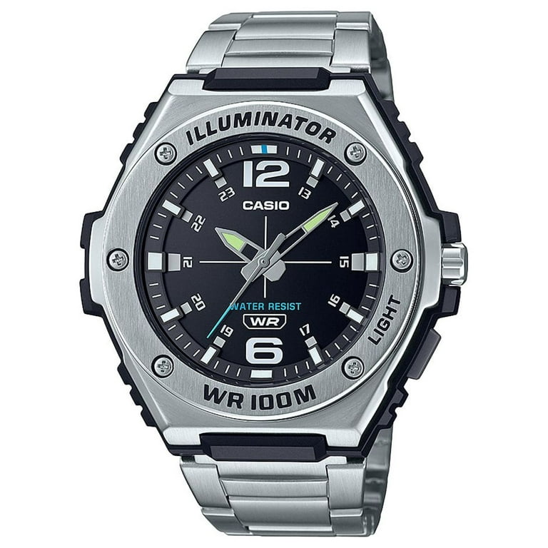 Casio Men s Heavy Duty Metal Bezel Analog Watch Stainless Steel