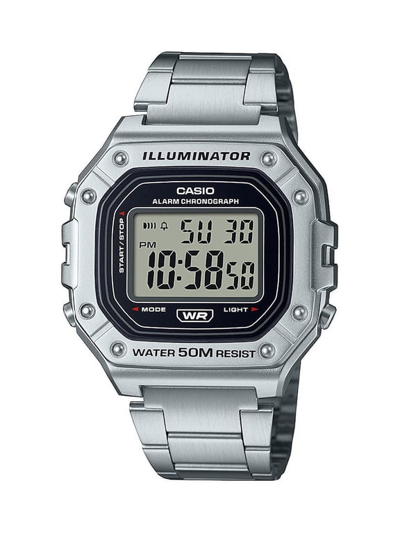 Men's Heavy Metal Digital Wristwatch, Black, W218H Series