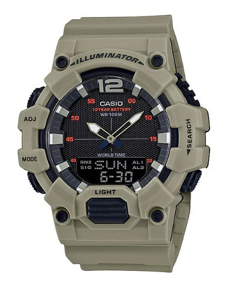 Casio Men's Illuminator Beige Resin Band Black Dial Analog/ Digital Watch HDC-700-3A3V