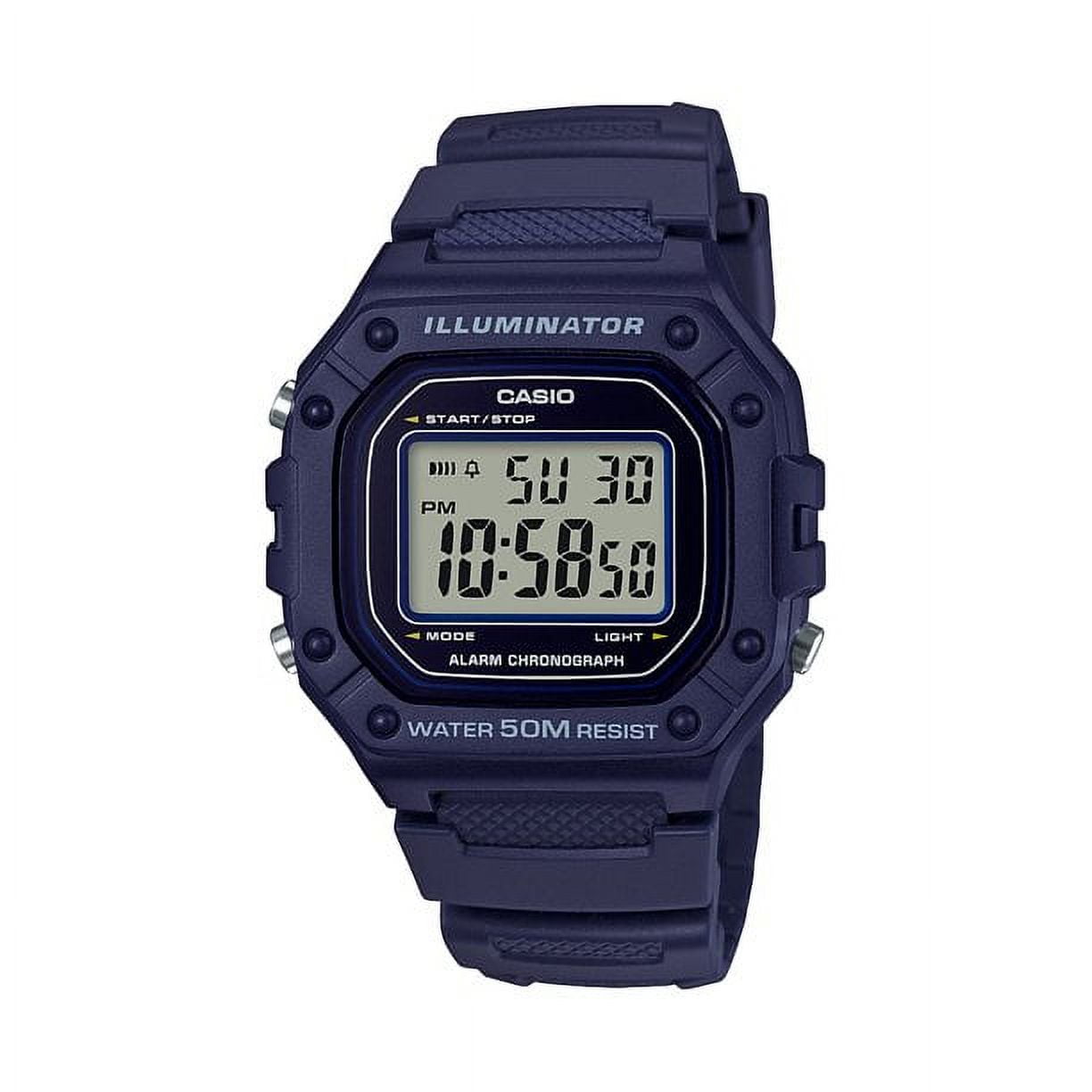 Casio Men s Illuminator Classic Digital Blue Resin Band Watch W218H 2A Walmart