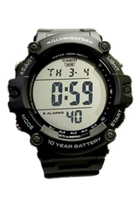Men's Illuminator Digital Quartz 100m Black Resin Watch AE1500WHX-1AV