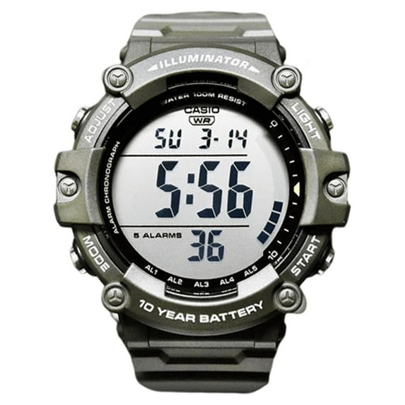 Casio Men's Illuminator Digital Quartz 100m Green Resin Watch AE1500WHX-3AV