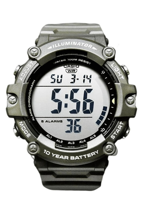 Men's Illuminator Digital Quartz 100m Green Resin Watch AE1500WHX-3AV