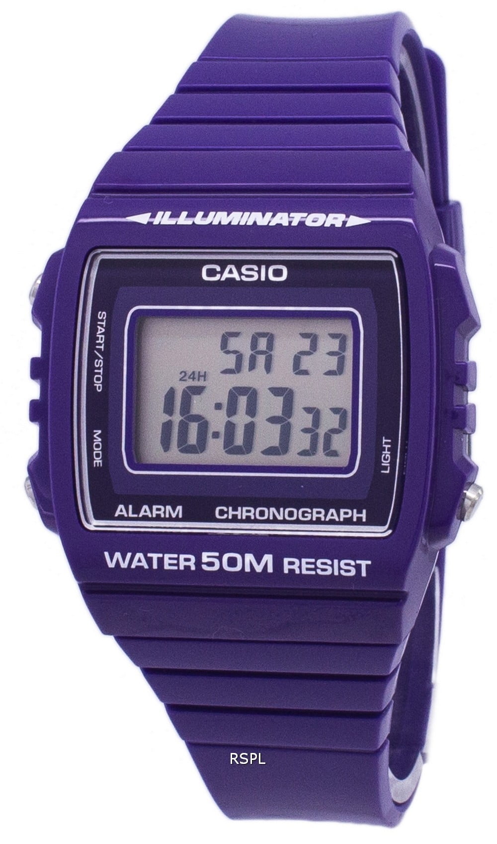 Casio Men s Illuminator Purple Resin Band Digital Watch W 215H 6AV