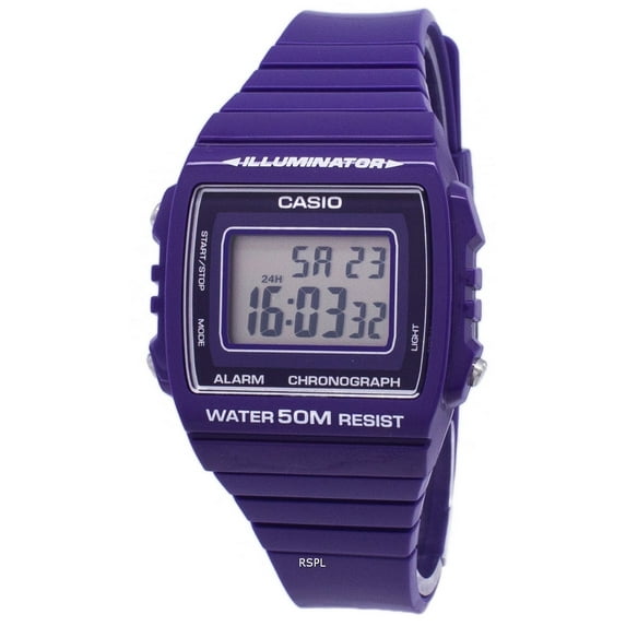 Casio Men's Illuminator Purple Resin Band Digital Watch W-215H-6AV