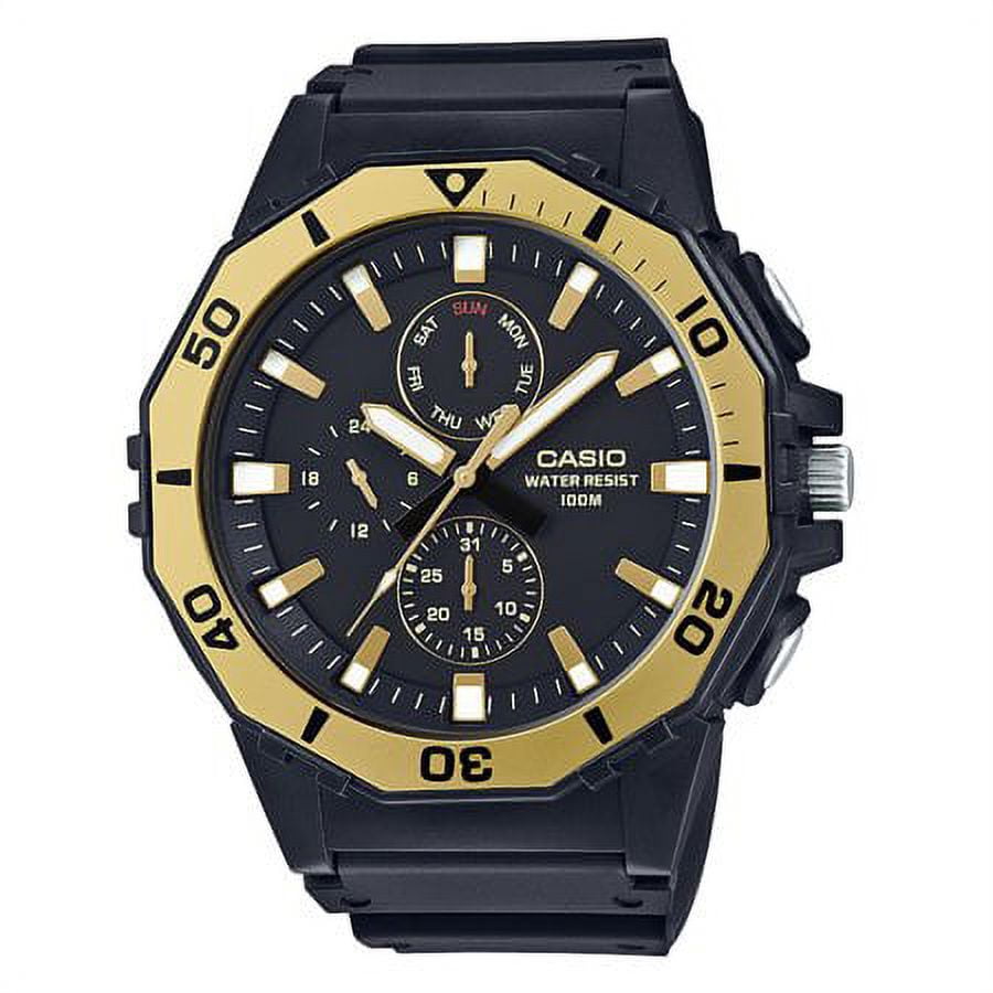 Casio Men's Large Face Diver Style Watch, Black/Gold
