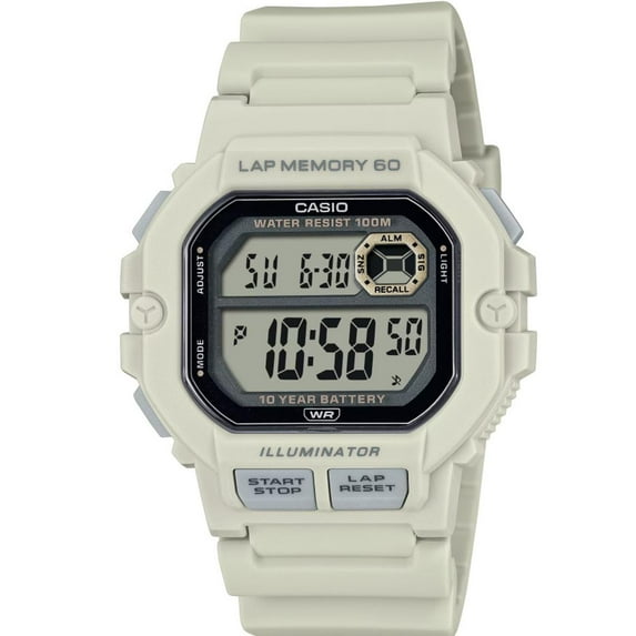 Casio Men's Light Gray 60-Lap Memory Sport Digital Watch - WS-1400H-8AVCF